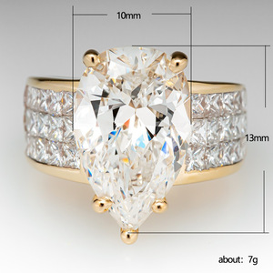 Anello dal Design a Goccia di Pera, Anello Semplice da Dito per Donne - Product Image 4