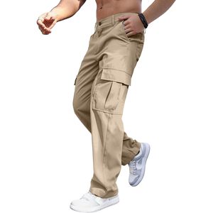 2025 hommes décontracté Cargo Joggers pantalons Baggy pantalons de survêtement avec grandes poches à rabat pour la randonnée et le sport - Product Image 6