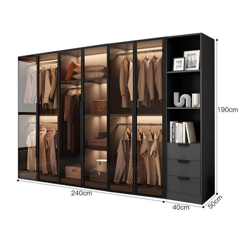 ตู้เสื้อผ้า 6 ประตู + ตู้ข้าง