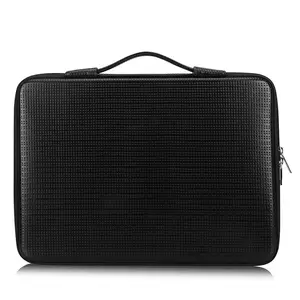 15.6 inch Waterproof Leather Solid Hard Shape Laptop Sleeve Bag Case with Inner Tuck Net For MacBook Pro NoteBook Surface Book