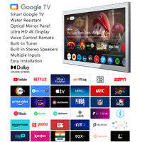 Soulaca Espejo Inteligente LED Impermeable de 32 Pulgadas con TV 4K HD, Google TV, Sintonizador y Altavoz Integrados, Clasificación IP65 para Uso en Baños