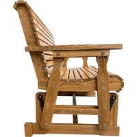 Banc extérieur en bois Banc planeur pour patio avec dossier rabattable haut