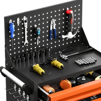 Chariot à outils en fer, chariot mobile, armoire à 3 tiroirs, panneau perforé, rangement sur roulettes pour garage, réparation automobile