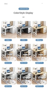 Mesa de estudio sencilla y elegante para el hogar, escritorio de ordenador para estudiantes con estantería y armarios, estudio en casa - Product Image 5