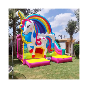 Castillo Inflable de PVC Comercial <span class=keywords><strong>para</strong></span> Niños, Diseño de Unicornio Arcoíris, con Tobogán, <span class=keywords><strong>para</strong></span> Alquiler en <span class=keywords><strong>Fiestas</strong></span> - Product Image 2