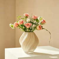 Vase en verre décoratif, ornement, design torsadé émaillé couleur maltose, décoration moderne pour la maison, vase à fleurs en verre hydroponique
