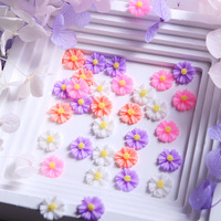 30 pièces en gros de breloques pour nail art en résine, motifs marguerites mélangées et série de fleurs roses colorées, accessoires pour ongles, décoration DIY, strass