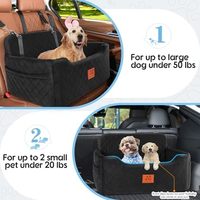 Schwarzer Multifunktionaler Hundeautositz, Sitzerhöhung und Reise-Haustierbett-Sofa für Mittelgroße/Große Hunde bis 23 kg, Abnehmbar und Waschbar, auch für 2 Kleine Hunde