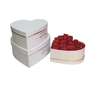 Boîte à fleurs en carton en forme de cœur pour la fête des mères, boîte à fleurs en forme de cœur pour arrangement de roses, rose éternelle, boîte en papier pour fleurs