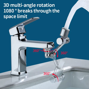 Robinet anti-éclaboussures universel à rotation complète à 1080 degrés cuivre métal laiton avec filtre en coton robinet <span class=keywords><strong>douche</strong></span> accessoires de salle de bain - Product Image 5
