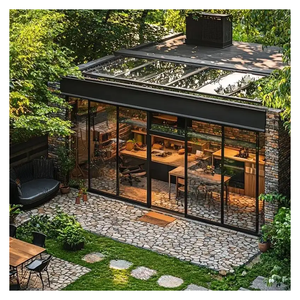 Kits de véranda modulaire préfabriquée en aluminium moderne, sur mesure, directement de l'usine, avec verre trempé, pour une installation facile - Product Image 1