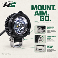 Lumière de travail LED HSSH, 2 pouces, 10W, faisceau rond, compacte, lumière auxiliaire tout-terrain pour ATV, UTV, moto