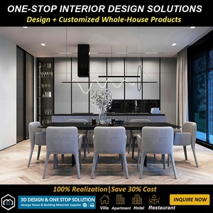 Solution de design d'intérieur clé en main pour villa et appartement de luxe, style moderne minimaliste, avec rendu <span class=keywords><strong>3D</strong></span> de cuisine et salon - Product Image 1