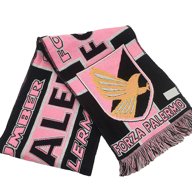 Good Quality Scarf Custom Printed Knitted Scarves Football Soccer Club Winter Sport Fan Scarf