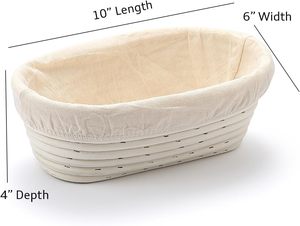 Cestino ovale premium Saint Germain Bakery per lievitazione pane con rivestimento - Brotform per la preparazione di pane bellissimo (10 pollici) - Product Image 3