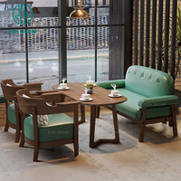 Café rond en bois Restaurant Table chaise ensemble de meubles pour café et restaurant
