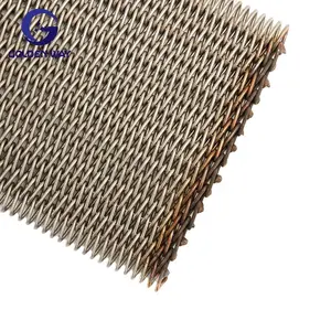 Compound Herringbone Weave Balanced Chain Link Flat Mesh Conveyor Belt Superimposed Mesh Belt Roller With Chain Drive