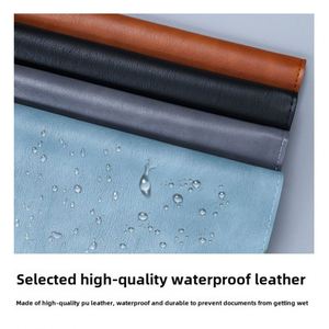 Large Capacity Double-Layer A4 Document Storage Bag Laptop Leather Protective Cover <b>Folder</b> Contract <b>File</b> <b>Folder</b> Office Supplies - Product Image 4