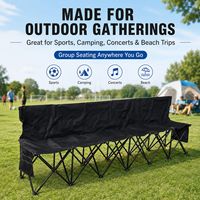 Banc pliant portable pour 4 personnes, en tissu Oxford, avec structure en acier carbone, pour extérieur, plage, camping, événements sportifs