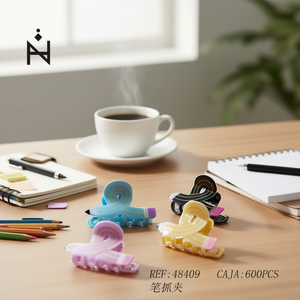 Kt <b>Pen</b> <b>Grip</b> Hair Clips Pencil Design 12 Cm Plastic Cartoon Fashion Women Daily Use - Product Image 2