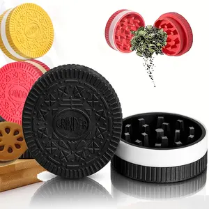 2024 Wholesale Cookie Shape 58mm Herb Grinder 2 Parts Manual Spice Grinder Smoke Shop Supplier