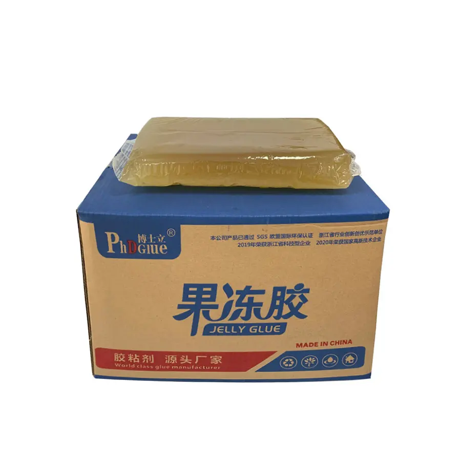 Produttore Non tossico scatola rigida per cellulare a forma di gelatina di proteine per animali colla per incollatrice per vino HF508
