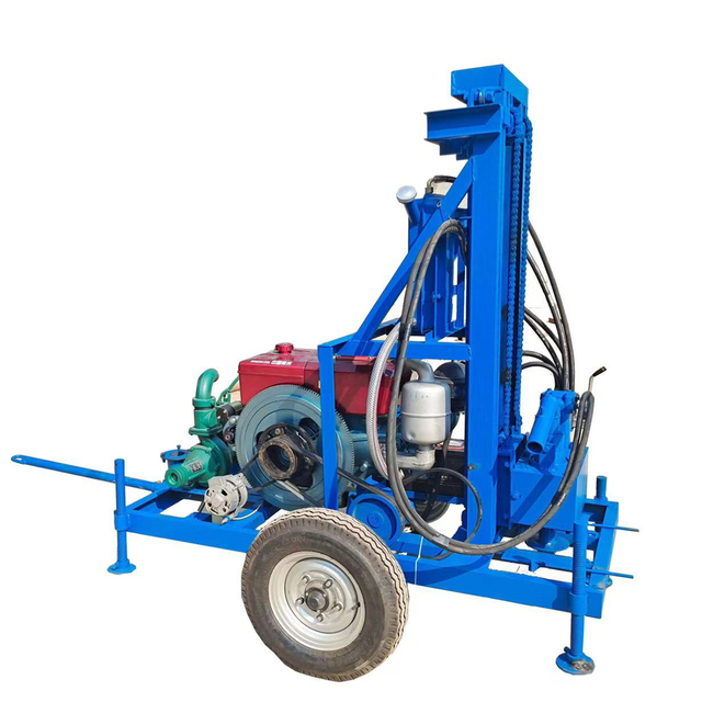 Diesel 22HP Mobile Water Well Drilling Rig with Gear Pump and Motor