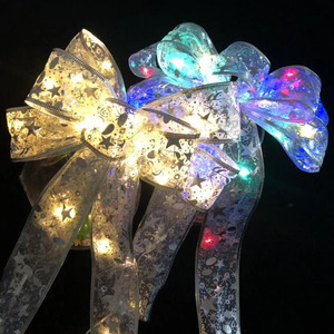 Led pita Natal untuk dekorasi pohon gantung warna-warni hadiah ornamen gantung perak cap pita tepi kawat Natal - Product Image 2