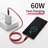 Kabel USB Tipe C Berkualitas Tinggi 3A Pengisian Cepat dengan Selubung Nilon 1M untuk Ponsel & Kamera Aksesoris Ponsel Baru