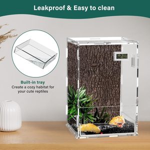 Pequeño recinto de terrario vertical acrílico para Tarántula, Araña, lagartos, serpientes, <span class=keywords><strong>mantis</strong></span> religiosa, <span class=keywords><strong>cangrejo</strong></span> ermitaño, 7,8 \ "X 7 \" X 11,8 \" - Product Image 3