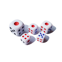 Dés à points rouges en acrylique de 12 mm pour les jeux de rôle et l'enseignement