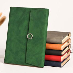 Carnet à couverture rigide en cuir PU de haute qualité, couleur personnalisée, avec 100 pages lignées et ruban à boucle, vente en gros - Product Image 3
