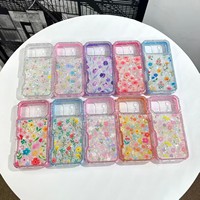 Coque de téléphone transparente antichoc en TPU et PC avec motif floral et cadre diamanté pour iPhone 18 17 16 15 14 Pro Max