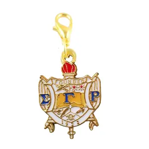 Sigma Gamma Rho Sorority Crest Shield charm SGR charm Small Lobster Hook