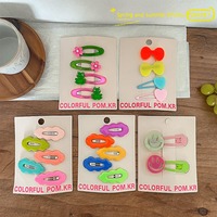 Barrettes à cheveux en forme de cœur avec nœud, colorées et adorables, pour filles, accessoires capillaires simples, cadeau idéal pour enfants