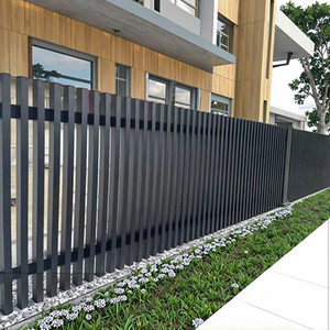 Clôture en panneaux d'aluminium de type australien, lames verticales, revêtement <span class=keywords><strong>PVC</strong></span> noir, durable, anti-UV, imperméable, facile à installer - Product Image 3