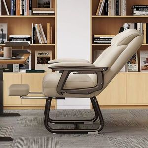 Modern Leather <b>Computer</b> <b>Office</b> Chair Comfortable Sedentary Backrest Multi-Function for Home <b>Office</b> Bedroom & Hotel Use - Product Image 3