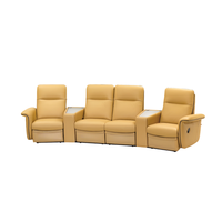 Canapé d'angle inclinable moderne en cuir/tissu performant de haute qualité, couleurs et dimensions personnalisables pour villa, home cinéma, salon