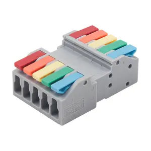 5 Pin 5 wire 5 Port 5 in 5 out five in five out Quick Universal Compact Push-in Cable Terminal Block Wire Connector