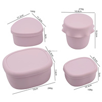 Boîte alimentaire en silicone antiadhésive de 250 ml avec couvercle, adaptée aux adolescents, aux adultes et aux enfants, pour le stockage de repas faits maison