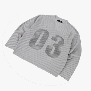 Nouveau Pull Homme Col Rond Tricoté à Manches Longues avec Imprimé Numérique Style Vintage Ample 2026 – Haut Polyvalent pour l'Automne - Product Image 2