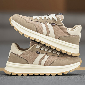 Baskets décontractées rétro en maille à lacets pour hommes, légères, à semelle épaisse et respirantes – Chaussures de marche tendance style patchwork pour papa - Product Image 2