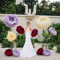 Haute qualité à la main géant papier fleurs vraie touche pivoines artificielles mariage noël chinois nouvel an décorations de fête