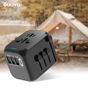 Extension Cord USB 1500W PD Wall Power Travel Adaptor Multi Plug Universal Travel Adapter Dual Type-C Travel Adapter