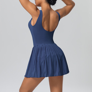 <span class=keywords><strong>Combinaison</strong></span> de yoga sans manches à col carré, ourlet plissé évasé, séchage rapide, pour le yoga et le pilates féminin - Product Image 6