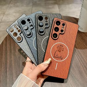 Coque pour Samsung S25 Ultra Série Trèfle, Étui de téléphone Trèfle à Quatre Feuilles, Couverture Complète S24 FE, Anneau Magnétique Fin et Simple, Finition Mate - Product Image 4