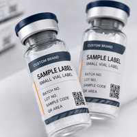 Étiquettes personnalisées en rouleau pour petits flacons de peptides, autocollants imperméables pour bouteilles, pour l'emballage d'échantillons, service d'impression QR code et de lots OEM