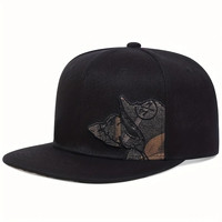 Topi Snapback Hip Hop Modis Gaya Adjustable, Bordir, untuk Tarian Jalanan, Aktivitas Luar Ruangan, Bahan Poplin Anti Air