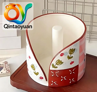 Support de papier essuie-tout vertical en céramique de luxe multi-usages pour cuisine et salle à manger, avec étagère de comptoir et absorption d'huile