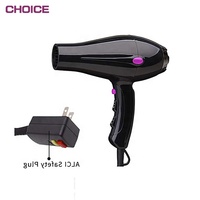 CHOICE Nouveau design de sèche-cheveux portable puissant, sèche-cheveux professionnel, sèche-cheveux électrique ionique noir vierge en plastique